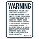 Warning Under Oregon Law There Is No Liability For An Injury Or The Death Of A Participant In An Agritourism Sign,