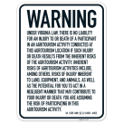 Warning Under Virginia Law There Is No Liability For An Injury To Or Death Of A Participant Sign,