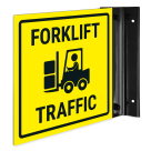 Forklift Traffic Projecting Sign, Double Sided,