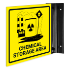 Chemical Storage Area Projecting Sign, Double Sided,