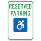 New York Handicap Parking Sign, Reserved Parking With ISA Icon Sign New York Handicap Parking Sign, Reserved Parking With ISA Icon Sign