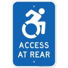 New York Handicap Parking Sign, Access At Rear With Symbol Sign New York Handicap Parking Sign, Access At Rear With Symbol Sign