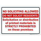 No Soliciting Allowed Sign No Soliciting Allowed Sign