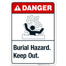 Burial Hazard Keep Out Sign, ANSI Danger Sign Burial Hazard Keep Out Sign, ANSI Danger Sign