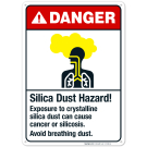 Silica Dust Hazard Exposure Sign, ANSI Danger Sign Silica Dust Hazard Exposure Sign, ANSI Danger Sign