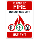 In Case Of Fire Do Not Use Lift Use Exit Sign, Fire Safety Sign In Case Of Fire Do Not Use Lift Use Exit Sign, Fire Safety Sign