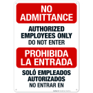 Authorized Employees Only Do Not Enter Bilingual Sign