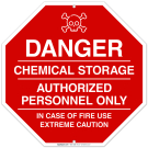 Danger Chemical Storage Authorized Personnel Only Sign
