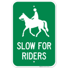 Slow For Riders With Symbol Sign Slow For Riders With Symbol Sign