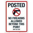 Nevada Posted No Firearms Allowed Beyond This Point Sign Nevada Posted No Firearms Allowed Beyond This Point Sign