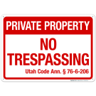 Utah No Trespassing Private Property Sign Utah No Trespassing Private Property Sign