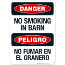 No Smoking In Barn Bilingual Sign No Smoking In Barn Bilingual Sign