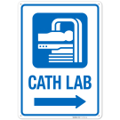 Cath Lab Catheterization Graphic With Right Arrow Hospital Sign Cath Lab Catheterization Graphic With Right Arrow Hospital Sign