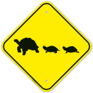 Turtle Crossing Graphic With Baby Turtle Sign Turtle Crossing Graphic With Baby Turtle Sign