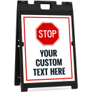 Custom Stop Folding Floor Sign, A frame/Sandwich Board Sign Kit With Two Panel Sign Custom Stop Folding Floor Sign, A frame/Sandwich Board Sign Kit With Two Panel Sign
