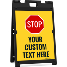 Custom Stop Folding Floor Sign, Sandwich Board/A Frame Sign Kit With Two Panel Sign Custom Stop Folding Floor Sign, Sandwich Board/A Frame Sign Kit With Two Panel Sign