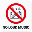 No Loud Music Vinyl Adhesive Pool Depth Marker, No Loud Music Vinyl Adhesive Pool Depth Marker,