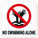 No Swimming Alone Vinyl Adhesive Pool Depth Marker, No Swimming Alone Vinyl Adhesive Pool Depth Marker,