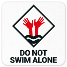 Do Not Swim Alone Vinyl Adhesive Pool Depth Marker, Do Not Swim Alone Vinyl Adhesive Pool Depth Marker,