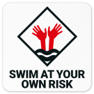 Swim At Your Own Risk Vinyl Adhesive Pool Depth Marker, Swim At Your Own Risk Vinyl Adhesive Pool Depth Marker,