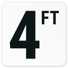 4 Ft / Four Feet Vinyl Adhesive Pool Depth Marker, 4 Ft / Four Feet Vinyl Adhesive Pool Depth Marker,