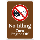 No Idling Turn Engine Off With Graphic Sign, No Idling Turn Engine Off With Graphic Sign,