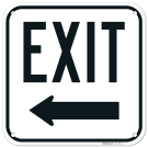 Exit Sign With Left Arrow Sign, Exit Sign With Left Arrow Sign,