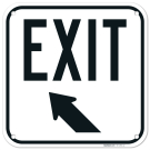 Exit Sign With Upper Left Arow Sign, Exit Sign With Upper Left Arow Sign,