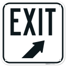 Exit Sign With Upper Right Arrow Sign, Exit Sign With Upper Right Arrow Sign,