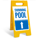 Swimming Pool With Up Arrow Folding Floor Sign, Swimming Pool With Up Arrow Folding Floor Sign,