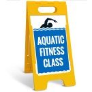 Aquatic Fitness Class Folding Floor Sign, Aquatic Fitness Class Folding Floor Sign,