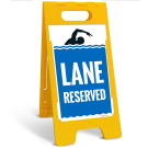 Lane Reserved Folding Floor Sign, Lane Reserved Folding Floor Sign,