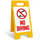 No Diving Folding Floor Sign, No Diving Folding Floor Sign,