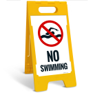 No Swimming Folding Floor Sign, No Swimming Folding Floor Sign,