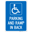Parking And Ramp In Back Sign, Parking And Ramp In Back Sign,