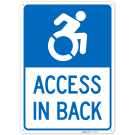 Access In Back With Symbol Sign, Access In Back With Symbol Sign,