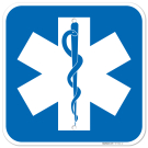 First Aid With Snake Symbol Sign, First Aid With Snake Symbol Sign,