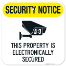 Security Notice This Property Is Electronically Secured Sign, Security Notice This Property Is Electronically Secured Sign,