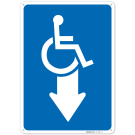 Handicap Accessible With Down Arrow Sign, Handicap Accessible With Down Arrow Sign,