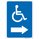 Handicap Accessible With Right Arrow Sign, Handicap Accessible With Right Arrow Sign,