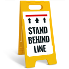 Stand Behind Line Sidewalk Sign Kit, Stand Behind Line Sidewalk Sign Kit,