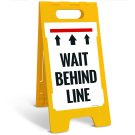 Wait Behind Line Sidewalk Sign Kit, Wait Behind Line Sidewalk Sign Kit,
