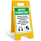 Dentist Parking Only Practice Social Distancing Sidewalk Sign Kit, Dentist Parking Only Practice Social Distancing Sidewalk Sign Kit,