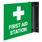 First Aid Station Projecting Sign, Double Sided, (SI-7644) First Aid Station Projecting Sign, Double Sided, (SI-7644)