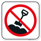 No Digging Spade And Crane Symbol Sign, No Digging Spade And Crane Symbol Sign,