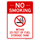 No Smoking Within 25 Feet Of Fuel Storage Tank Sign, No Smoking Within 25 Feet Of Fuel Storage Tank Sign,