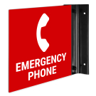 Emergency Phone Projecting Sign, Double Sided, Emergency Phone Projecting Sign, Double Sided,