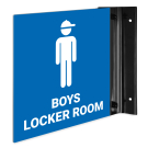 Boys Locker Room Projecting Sign, Double Sided, Boys Locker Room Projecting Sign, Double Sided,
