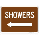 Showers With Left Arrow Sign, Showers With Left Arrow Sign,