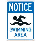 Notice Swimming Area Sign, Notice Swimming Area Sign,